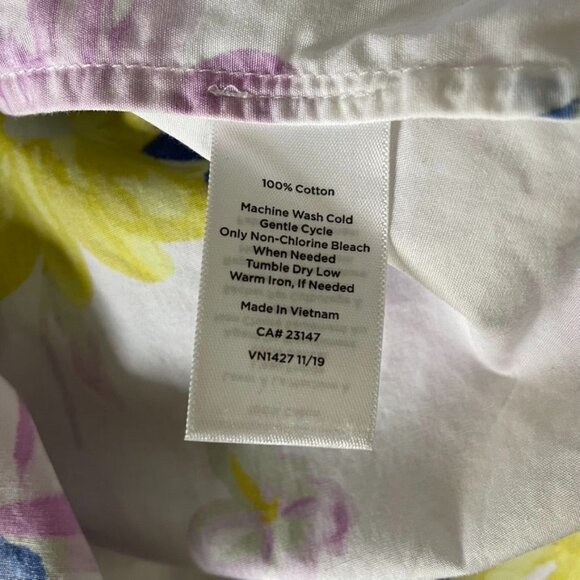 Talbots Womens Button Down Floral Blouse Shirt Plus Size 3X u White Purple Yello - Picture 9 of 9